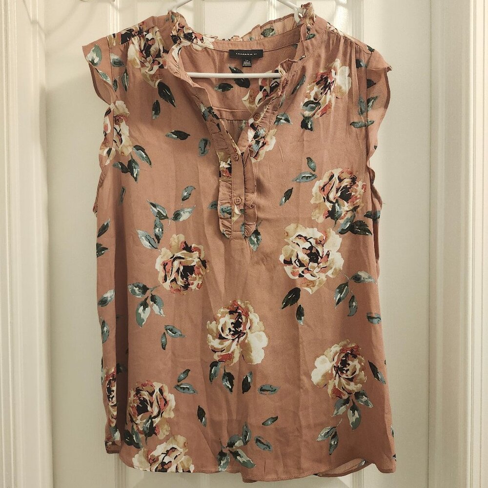 Tamara H Blush Pink Floral Sleeveless Blouse